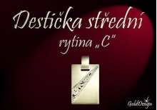 Destička střední C - přívěsek zlacený